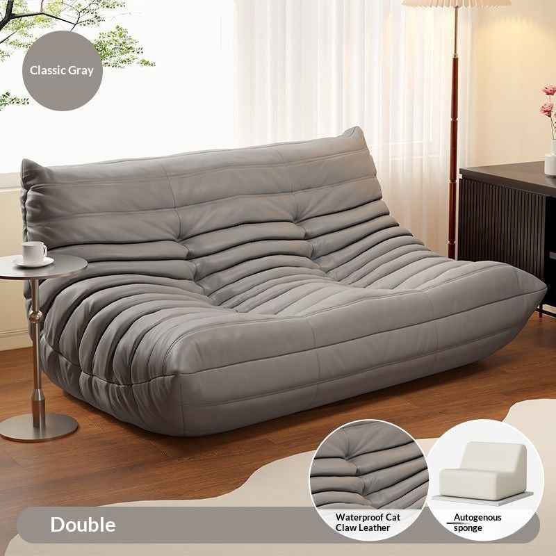 Tatami Single-seat Living Room Sofa Chair With Cat-proof Stain-resistant Leather