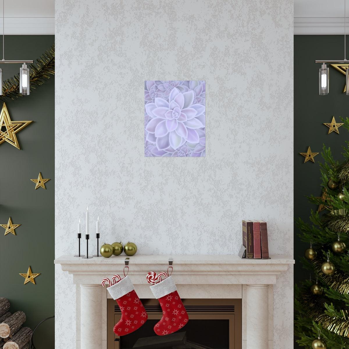 Graptopetalum Murasaki Succulent Pattern Botanical Print – Unframed Wall Art