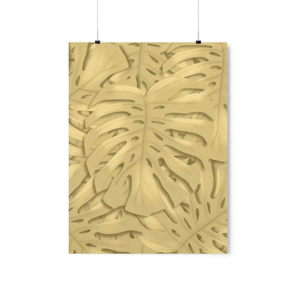 Golden Monstera Botanical Print – Unframed Wall Art