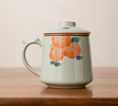 Ge Kiln Persimmon Pattern Ceramic Cup Personal Dedicated