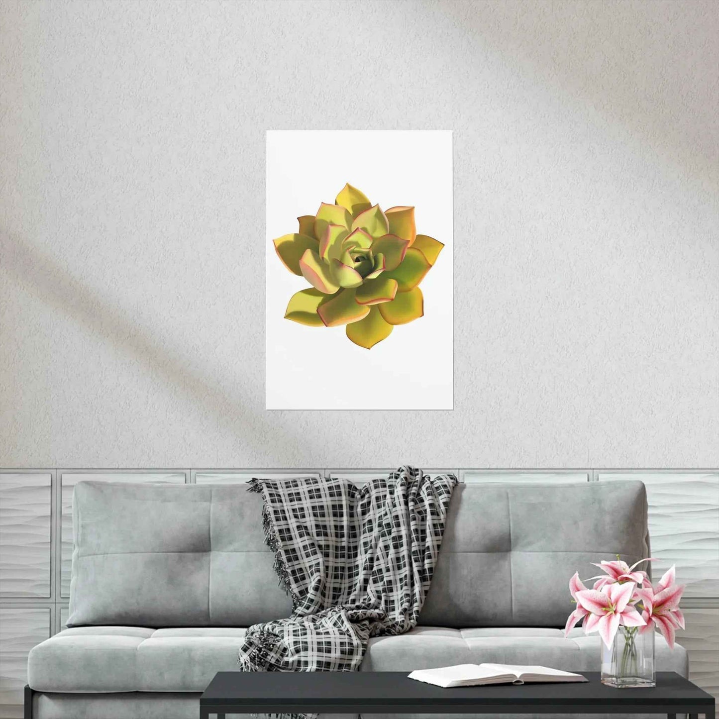 Noble Aeonium Succulent Botanical Print – Unframed Wall Art