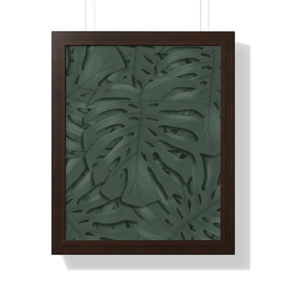 Deep Green Monstera Framed Print – Botanical Wall Art