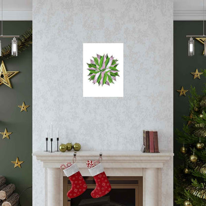 Syngonium Tricolor Pattern Botanical Print – Unframed Wall Art
