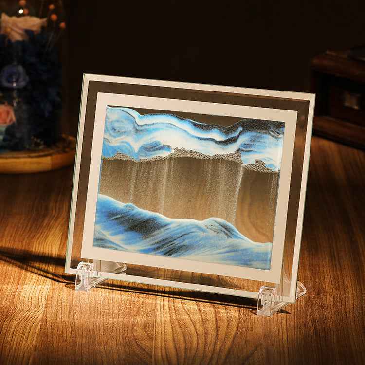 Landscape Quicksand Painting Glass Craft Printing Ornaments