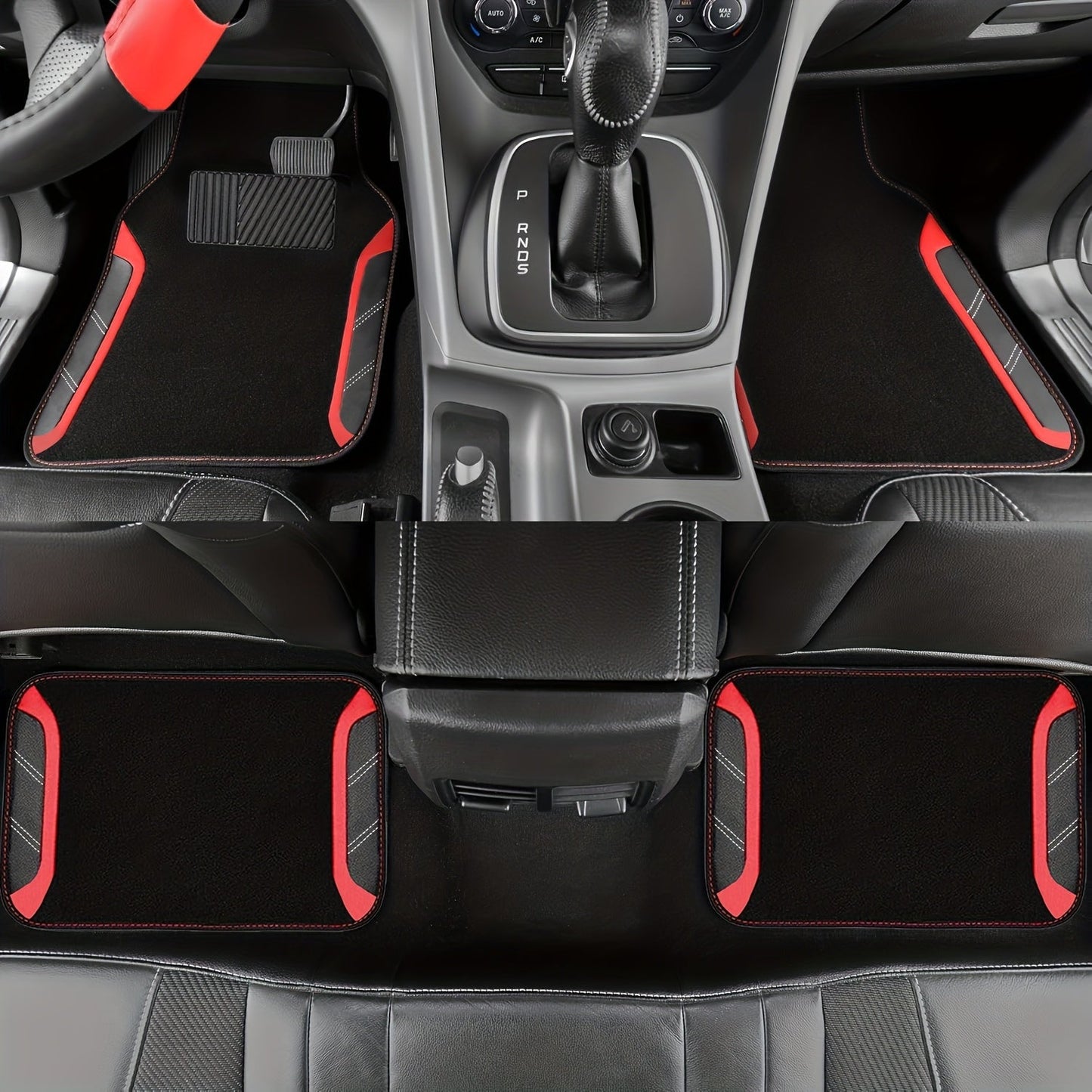 Steering Wheel Cover And Waterproof Car Floor Mats, Microfiber Universal Car Combo Fit for 95% Sedan, SUV, Cars, 14.5-15inch Sporty Anti-Slip Safety Comfortable Design