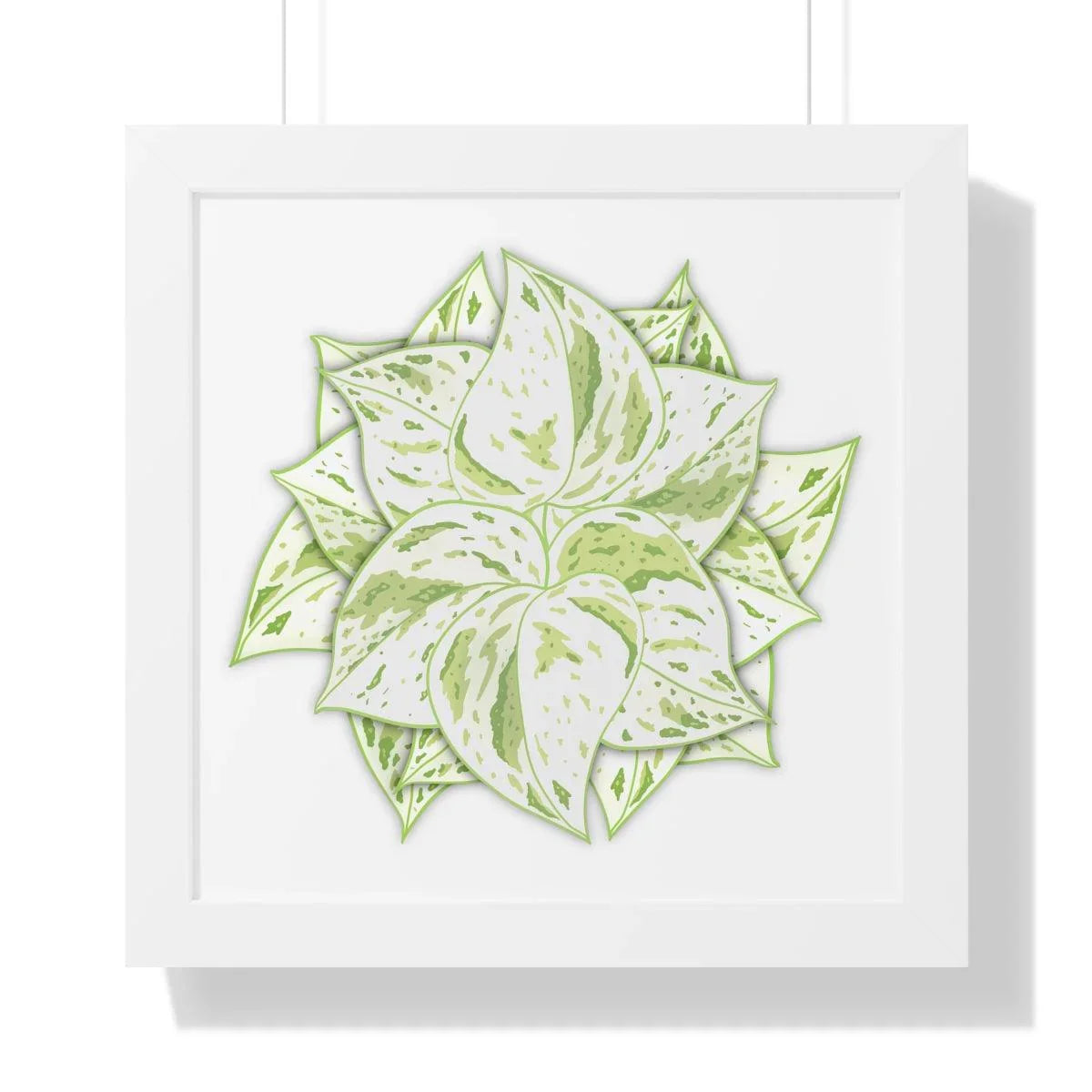 Snow Queen Pothos Framed Print – Botanical Wall Art
