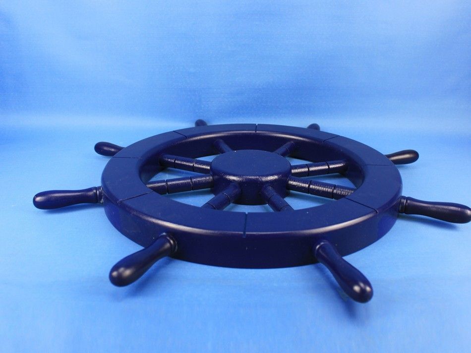 Dark Blue Decorative Ship Wheel 18""
