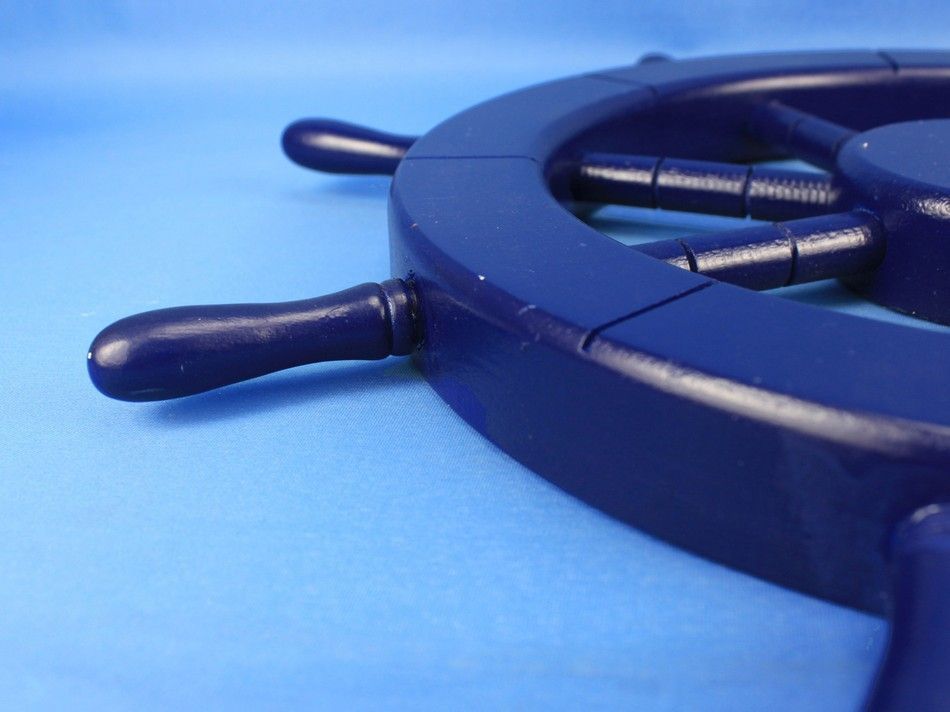 Dark Blue Decorative Ship Wheel 18""
