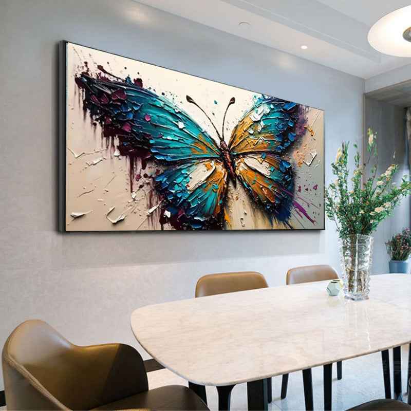 Handmade Oil Painting Canvas Wall Art Decoration Animal Abstract Texture Butterfly For Home Living Room Decor Rolled Frameless Unstretched Painting