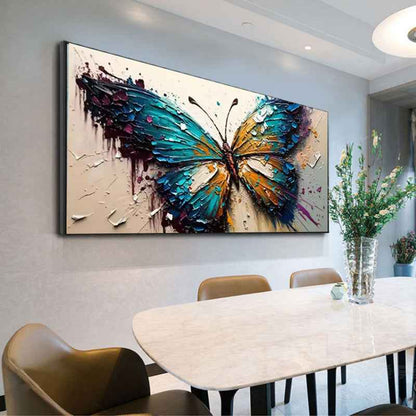 Handmade Oil Painting Canvas Wall Art Decoration Animal Abstract Texture Butterfly For Home Living Room Decor Rolled Frameless Unstretched Painting