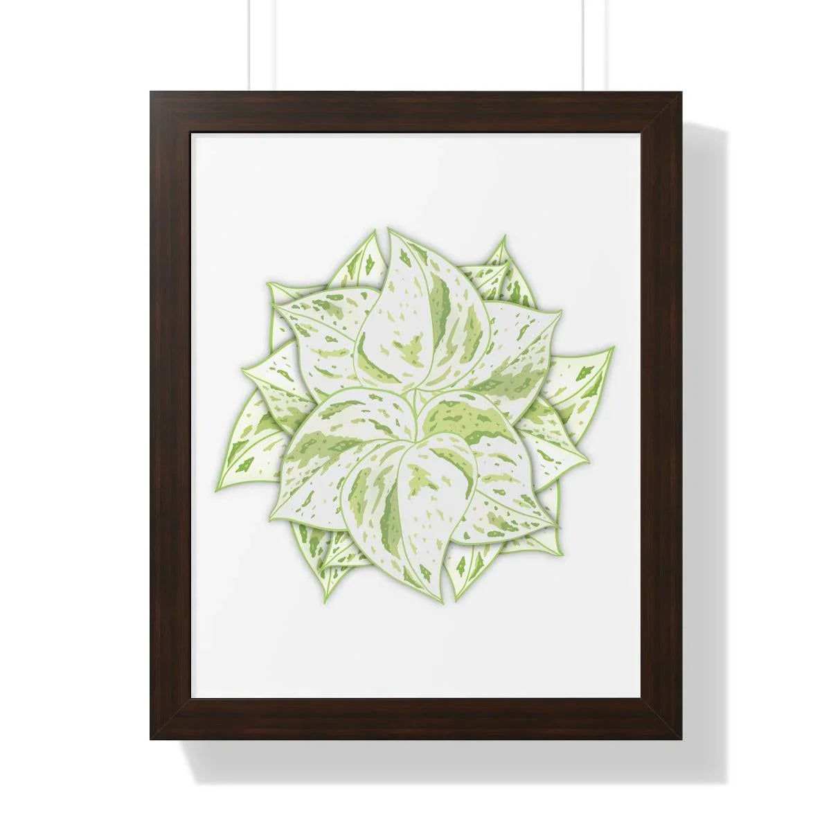 Snow Queen Pothos Framed Print – Botanical Wall Art