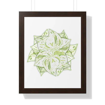 Snow Queen Pothos Framed Print – Botanical Wall Art