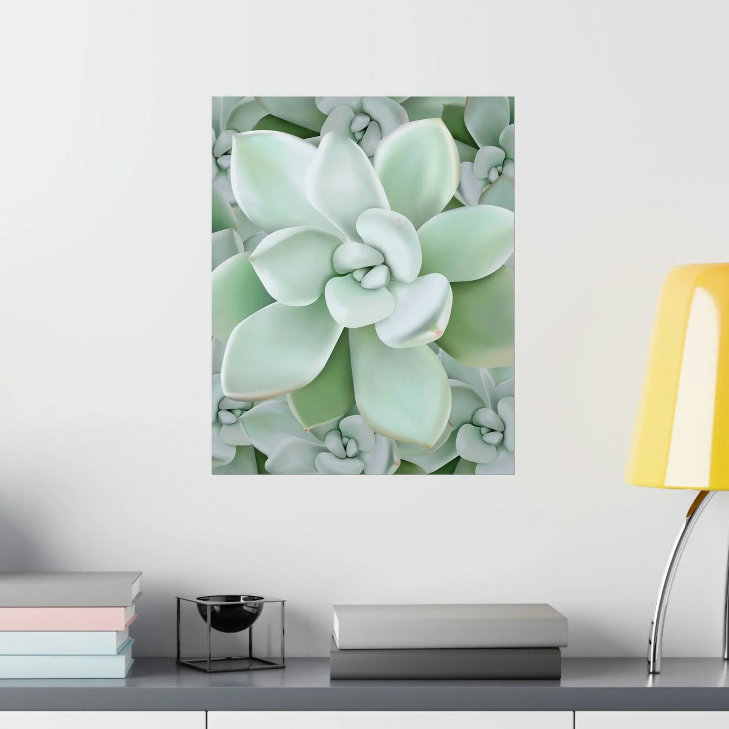 Pachyveria Haagei Succulent Pattern Botanical Print – Unframed Wall Art