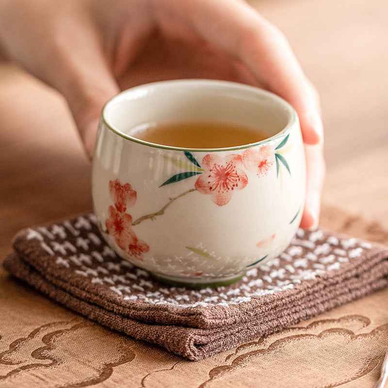 Peach Blossom Hand-painted Master Cup Single Cup Chinese High-end