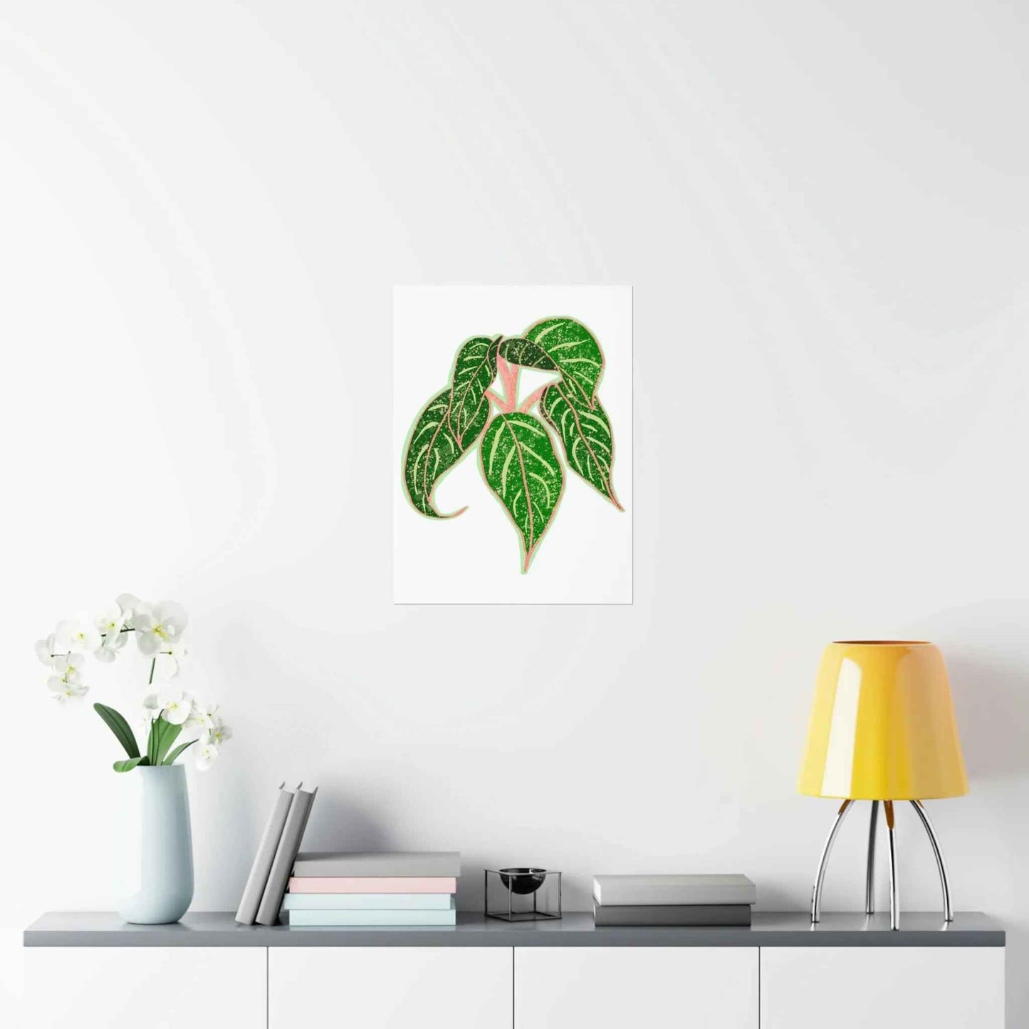 Aglaonema Sparkling Sarah Botanical Print – Unframed Wall Art