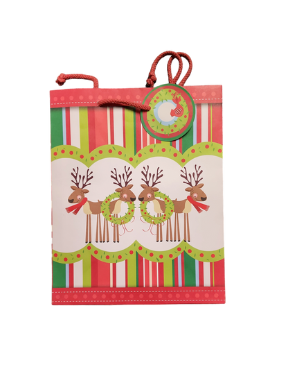 JR Large Tote Giftbag - Cute Reindeer