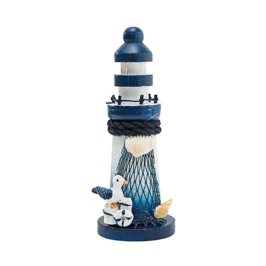 Mediterranean Wooden Pressing Die Ocean 13cm Small Lighthouse Ornaments