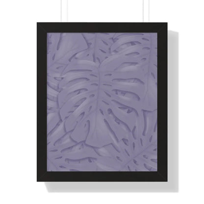 Violet Monstera Framed Print – Botanical Wall Art