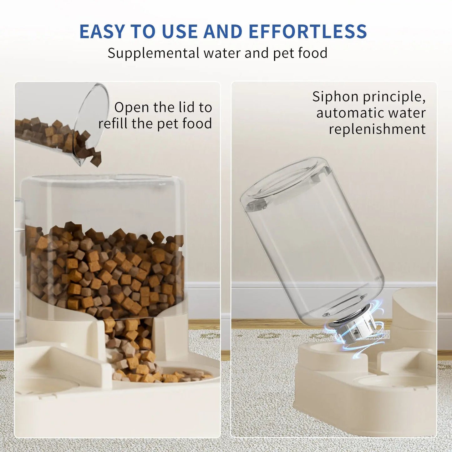 Transparent Pet Feed And Drink Dispenser