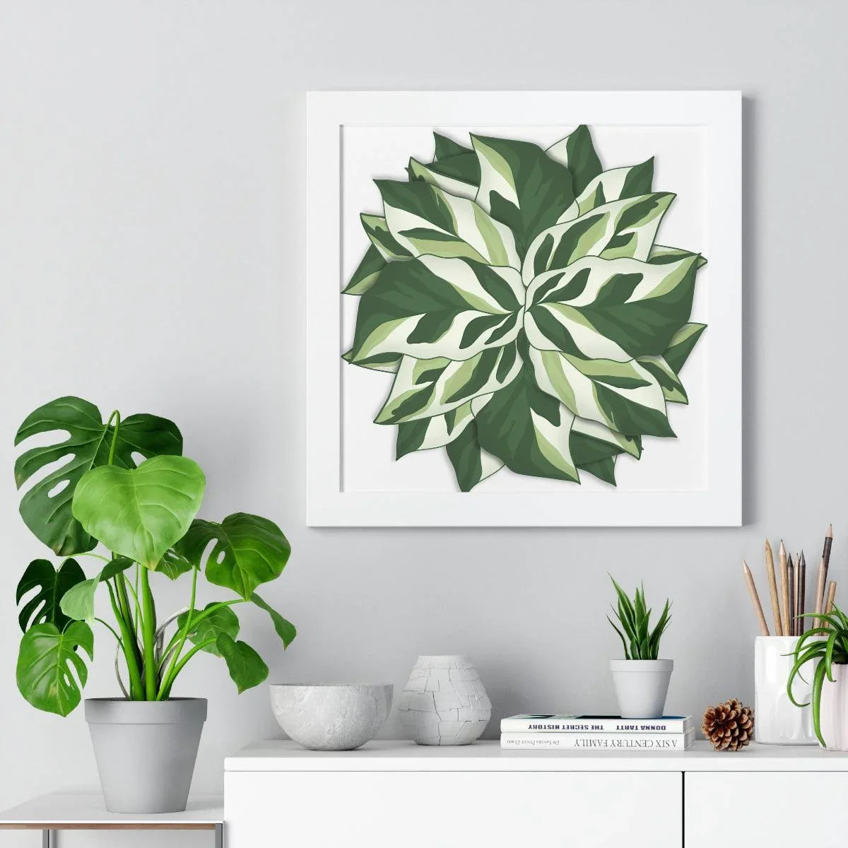 Calathea White Fusion Framed Print – Botanical Wall Art