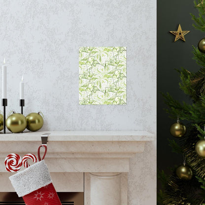 Snow Queen Pothos Pattern Botanical Print – Unframed Wall Art