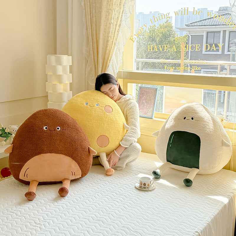 Simple And Cute Cartoon Rice And Vegetable Roll Pillow