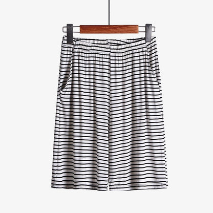 Loose Fitting Plus Size Outer Striped Loungewear Shorts