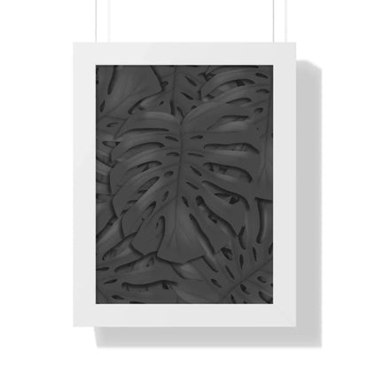 Charcoal Monstera Framed Print – Botanical Wall Art