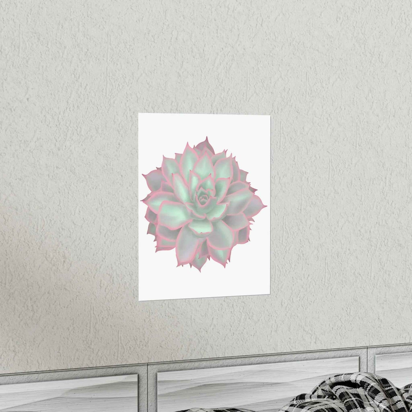 Echeveria Violet Queen Succulent Botanical Print – Unframed Wall Art