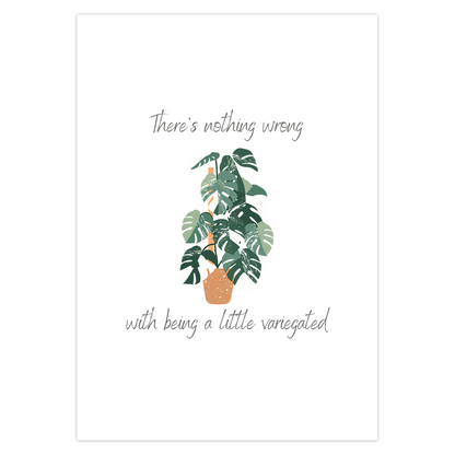 Variegated Botanical Greeting Card – Blank Inside With Envelope