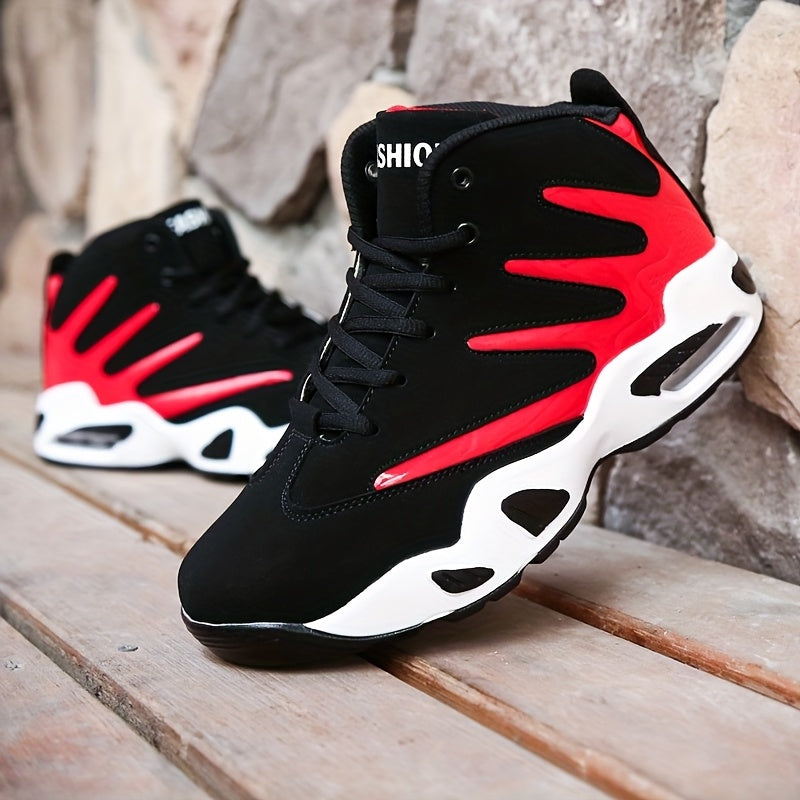 Professional Basketball Shoes for Men, Comfortable High-top Breathable Non-slip Shock Absorbing Lace-up Cushion Sneakers for Training, Running And Stepping