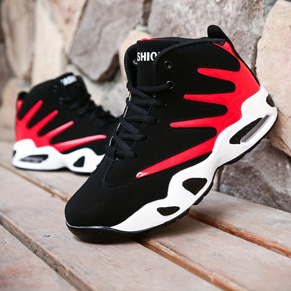 Professional Basketball Shoes for Men, Comfortable High-top Breathable Non-slip Shock Absorbing Lace-up Cushion Sneakers for Training, Running And Stepping