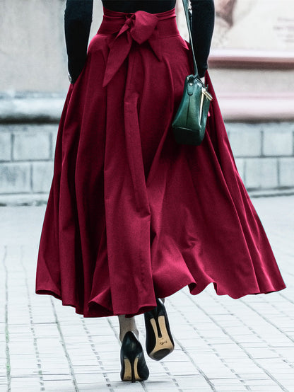 Women's Autumn And Winter High Waist Big Swing Umbrella Skirt