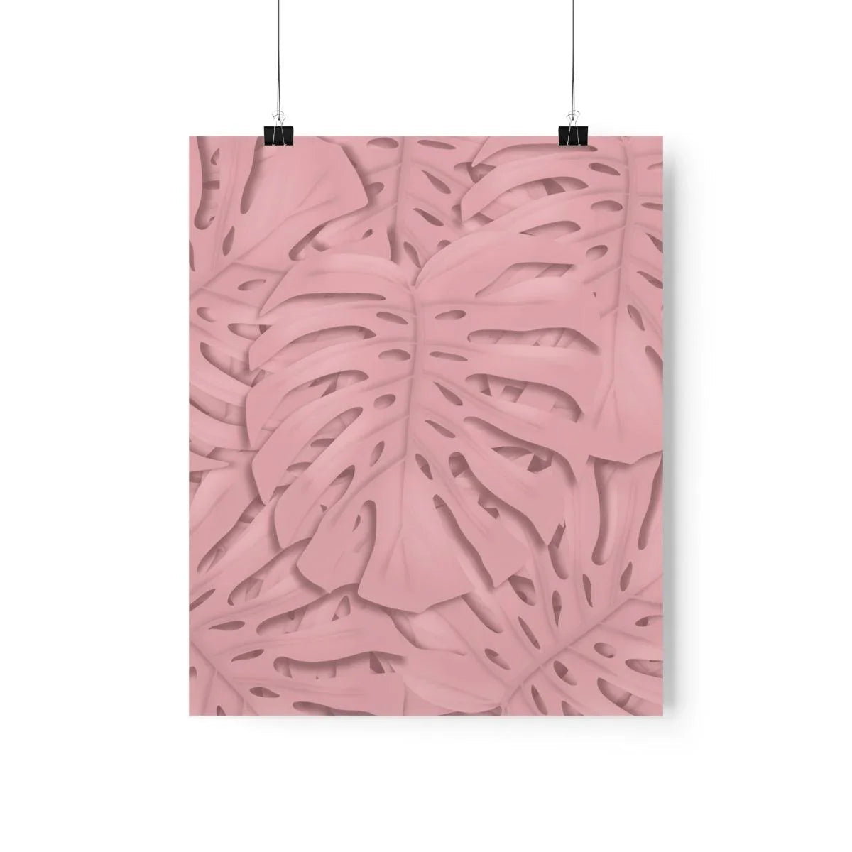 Soft Pink Monstera Botanical Print – Unframed Wall Art