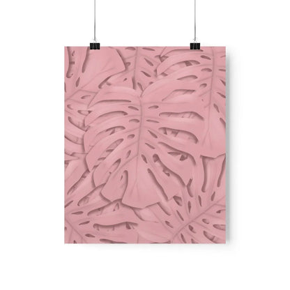Soft Pink Monstera Botanical Print – Unframed Wall Art
