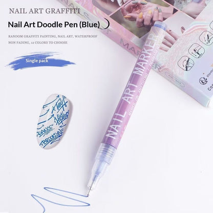 Doodle Nail Art Pen 12-color Liner Paint Brush Nail
