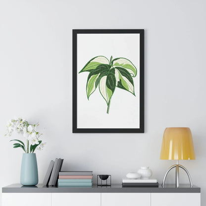 Philodendron Cream Splash Framed Print – Botanical Wall Art
