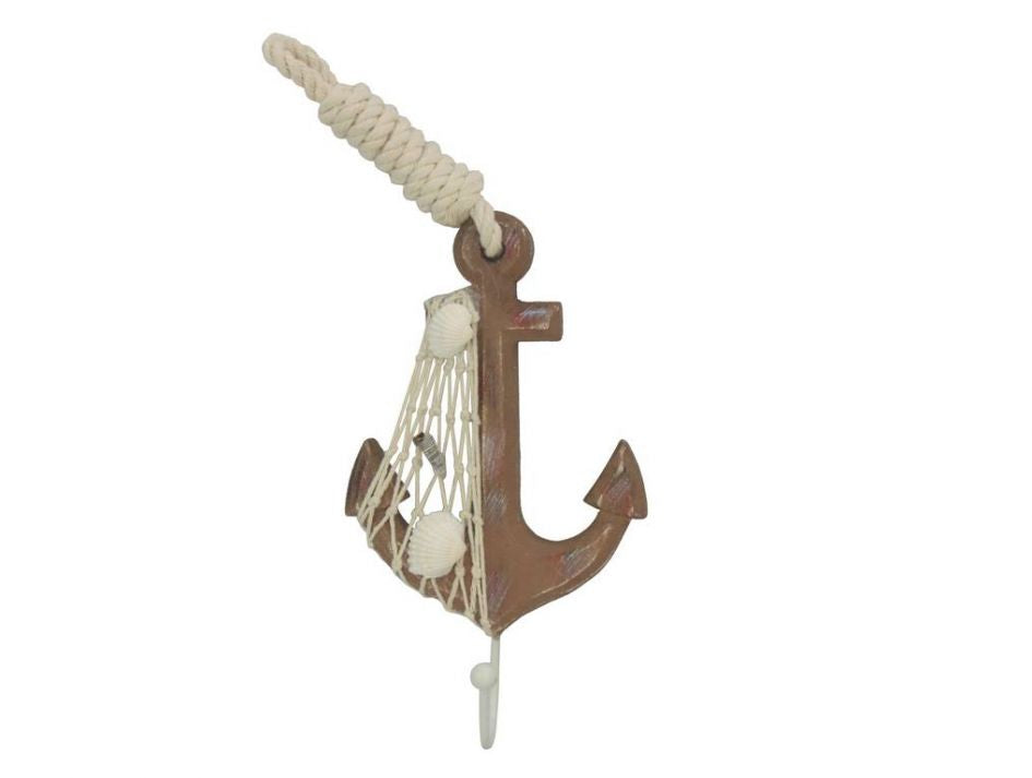 Wooden Rustic Decorative Anchor 6""