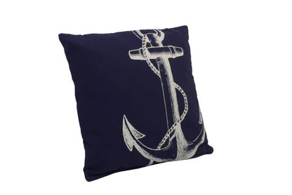 Blue and White Anchor Decorative Throw Pillow 14""