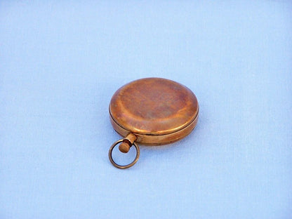 Antique Brass Scout's Push Button Compass 2""