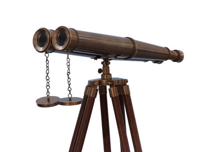 Floor Standing Admirals Antique Brass Binoculars 62""