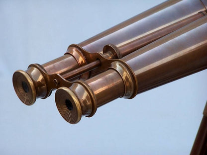 Floor Standing Admirals Antique Brass Binoculars 62""