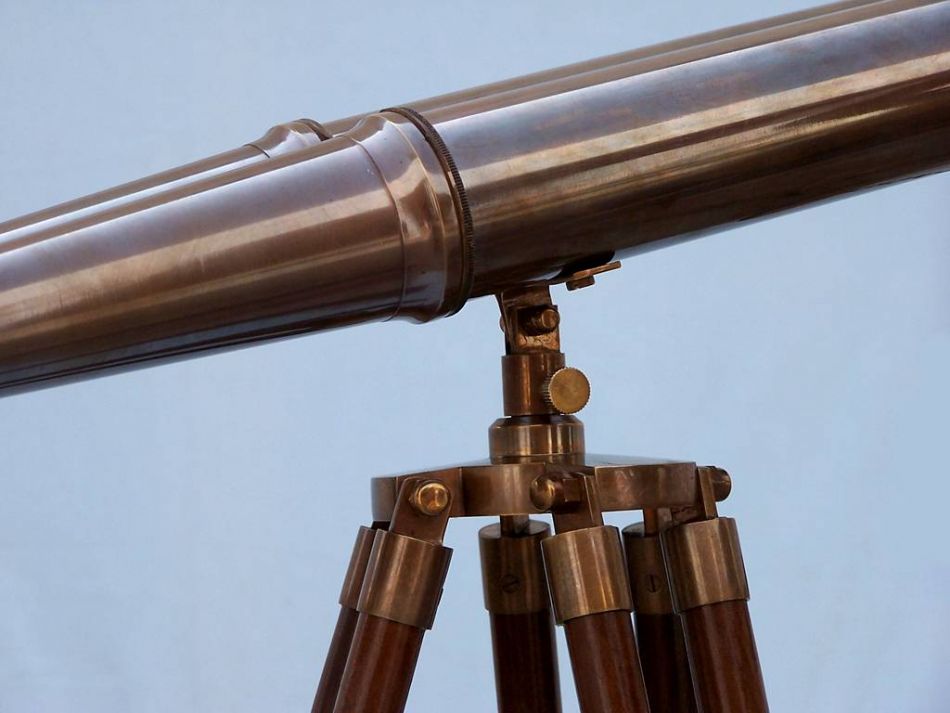 Floor Standing Admirals Antique Brass Binoculars 62""