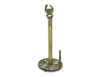 Antique Gold Cast Iron Crab Paper Towel Holder 16""