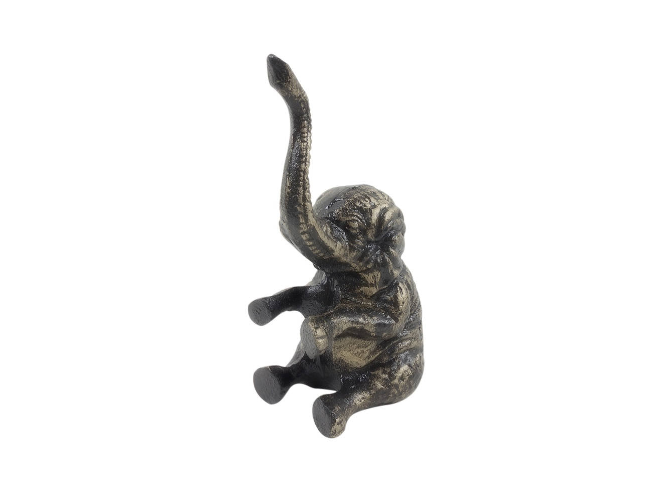 Rustic Gold Cast Iron Elephant Metal Door Stop 8""