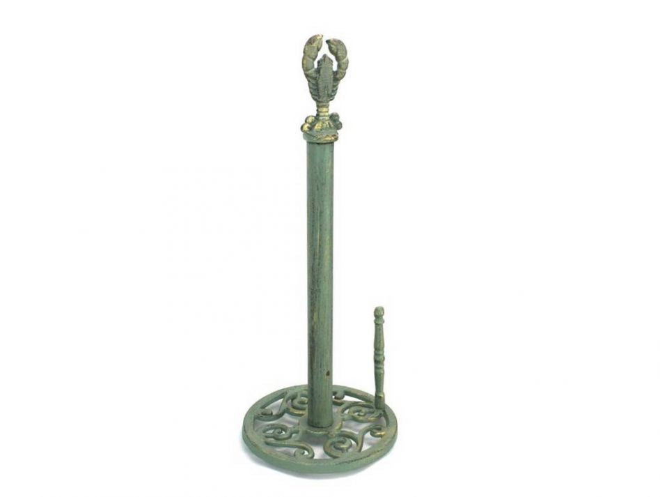 Antique Bronze Cast Iron Lobster Paper Towel Holder 16""