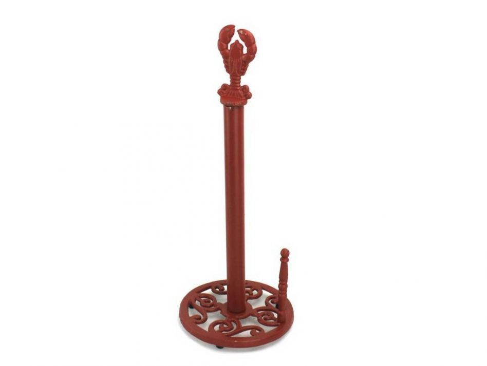 Rustic Red Cast Iron Lobster Paper Towel Holder 16""