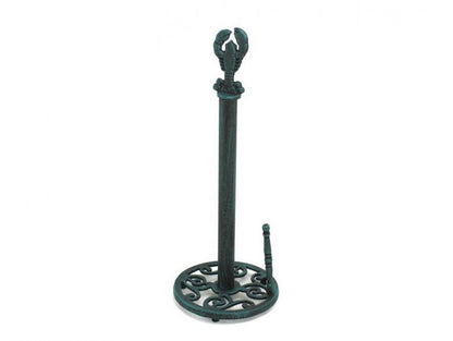 Seaworn Blue Cast Iron Lobster Paper Towel Holder 16""