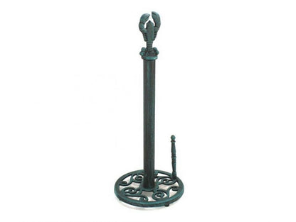 Seaworn Blue Cast Iron Lobster Paper Towel Holder 16""