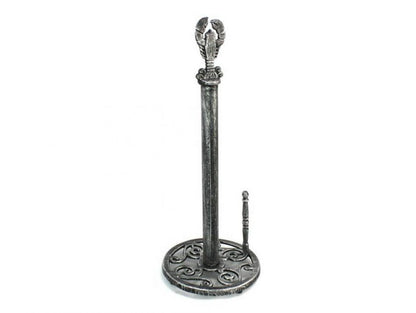 Antique Silver Cast Iron Lobster Paper Towel Holder 16""